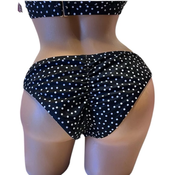 Victoria’s Secret Zuma Bikini 36D Top & Large Bottoms Set Black White Polka Dot - Picture 3 of 16